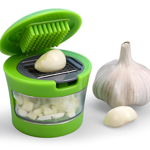 Rebanadora de ajo manual, Rallador portátil de acero inoxidable ABS, prensaajo, picadora de mano, trituradora, utensilios de cocina