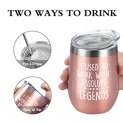 Livole Christmas Gifts for Women Men boss Retirement Leaving Gifts for Colleagues 12oz 350ml Vacuum Stainless Steel Wine Tumbler with Lid and Straw - Image 4