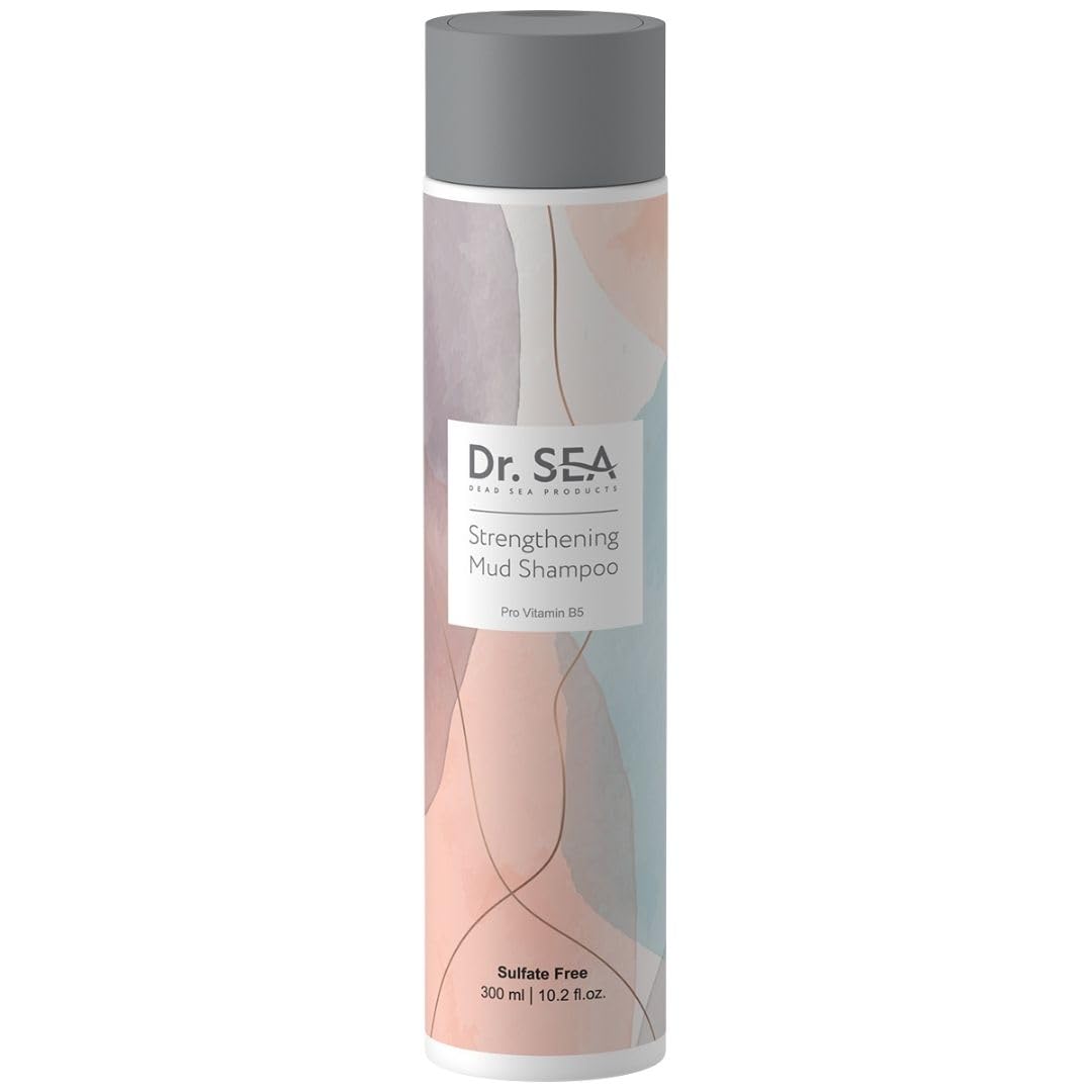DR. SEA – Strengthening Mud Shampoo with Provitamin B5 – With Dead Sea Mud, Argan & Avocado Oils – Stimulates Hair Growth & Restores Strength – Silicone Free – 300ml