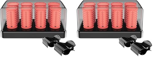 INFINITIPRO BY CONAIR Color Changing Hot Rollers for Long, Medium, and All Hair - Hair Curler - Hair Roller Clips Included - 1 1/2-inch and 1 1/4-inch Rollers (Pack of 2)