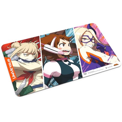 UniVersus My Hero Academia: Girl Power- Ochaco, Mt. Lady, Toga Playmat - 24 x 14 Neoprene Mat, Tabletop Card Game Accessory, UVS Games, Licensed
