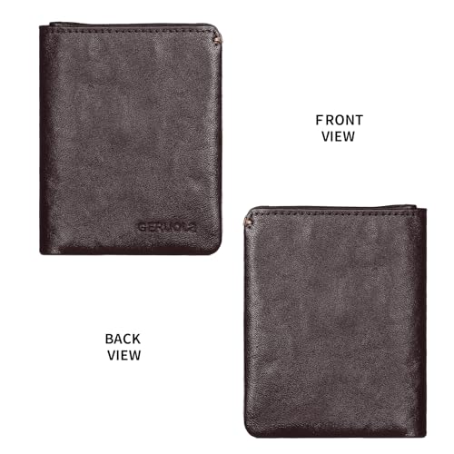 Mens Wallet Genuine Leather Bifold RFID Blocking Wallet for Men with 3 ID Windows 7 Card Holders 1 cash pockets4