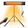 Outdoor Heater, Infrared Electric Patio Heater, Realsmart Carbon Infrared Patio Heaters for Outdoor Use, Realsmart 1500W Wall Mounted Ceiling Tripod Heater, TUV Certification for Restaurant, Garage