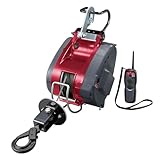 京セラ(Kyocera) 旧リョービ プロ用 リモコンウインチ 21m AWIM126RCB 680353A ブラック/レッド 【マグネットモーターとラッチロックフックで静かに安全に荷揚げ】 リモコンタイプ 最大吊揚130kg 揚程20m 吊揚速度16~41cm/s ダブルブレーキ 加速・よじれ・逆巻防止