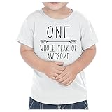 First Birthday Boy T-Shirt One Year Old Birthday Boy Outfit (12 Months White)