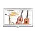 Music Guitar Instruments Watercolor Pattern Business Card Holder Case Pocket Box Wallet