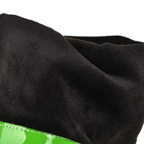 MAVMAX Women's Chunky Heels Thigh High Patent Leather Boots Platform Over The Knee Boots4