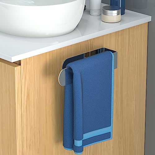 Image of HUFEEOH Hand Towel Bar Set, 2 Pack, Polished Silver Towel Holders, U-Shaped | Stainless Steel Adhesive Bath Organizer, Space Saver, Washcloth Storage in Bathrooms, Hotels, RVs, and Laundry Rooms