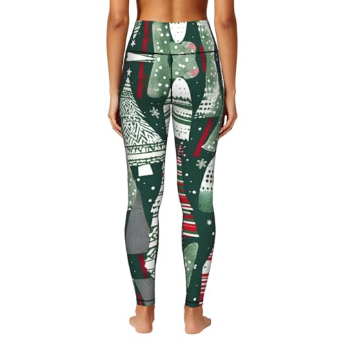 Leggings de Navidad estampados para mujer conjuntos de compresión con bolsillos 4