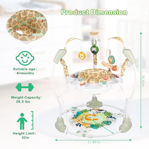 Image of Baby Activity Center, Infant Jumpers and Bouncers with Music, Lights, Infant Toys, 360Rotating Seat, 3 Adjustable Heights, Baby Play and Learning Center for 6+ Months
