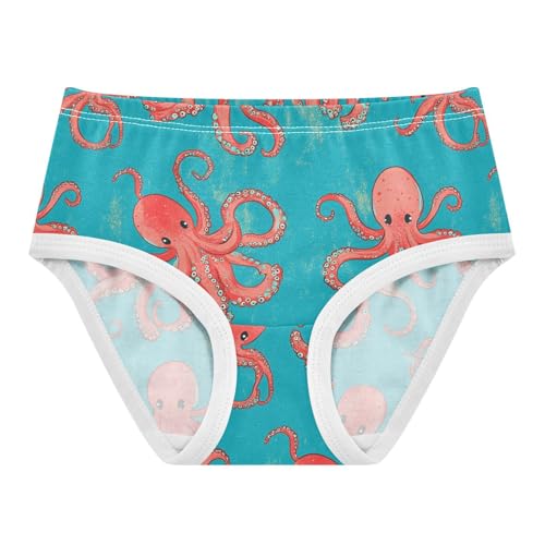 Wusikd Cute Octopuses Girls' Underwear Cotton Girls Briefs Soft Toddler Underwear 2T
