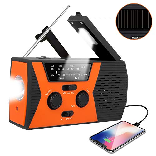 [2020 Upgraded Version] RegeMoudal Emergency Solar Hand Crank Radio, NOAA Weather Radio