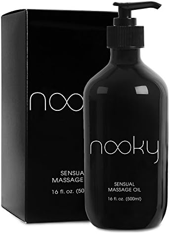 Nooky Massage Oil with Premium Natural Ingredients. Relaxing Essential and Sweet Almond Oils for Massaging 16 Ounces