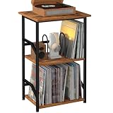 LOAKEKEL Supporto per giradischi, marrone, 48 x 40 cm, UHETCD020BR-1