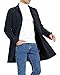 Feziakuk Herren Trenchcoat Einreihig Lang Mantel Leichter Revers Herbst Winter Jacke Übergangsjacke, Dunkelblau L