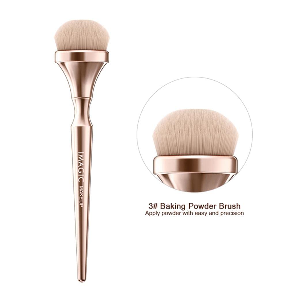 9 Brochas Suaves para Maquillaje en Polvo, dorado