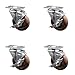 High Temperature Swivel Caster Set of 4 with Brakes - 4 Inch High Temperature Glass Filled Nylon Wheel ? 350 lbs. Capacity Per Caster ? 4 Inch x 4-1/2 Inch Overall Top Plate?Service Caster Brand