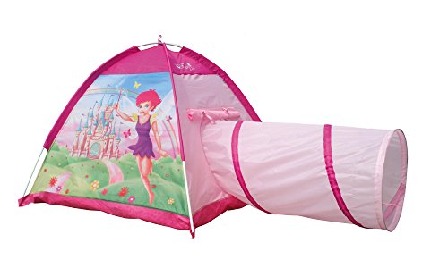 POCO DIVO Fairy Dome Tent Play Tunnel 2pc Princess Play House Girls Pink Castle