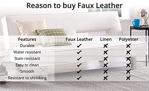 Astrid Futon Sofa Bed Faux Leather Futon Couch Modern Convertible Folding Sofa/Bed Couch With Chrome Legs Reclining Mini Coach Leather Futons Small Couch For Bedroom Living Rooms, Office - Caramel #TOP5