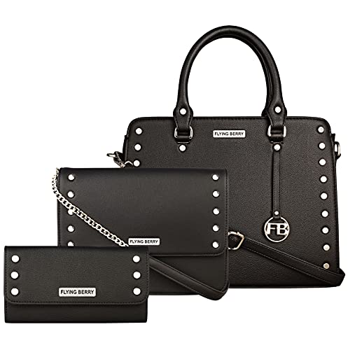 Image of FLYING BERRY Women Handbags Combo | Vegan Leather | Attractive Satchel Bags Purse | Sling Bags For Women With Long Strap And Clutch Wallet, Set of 3pcs