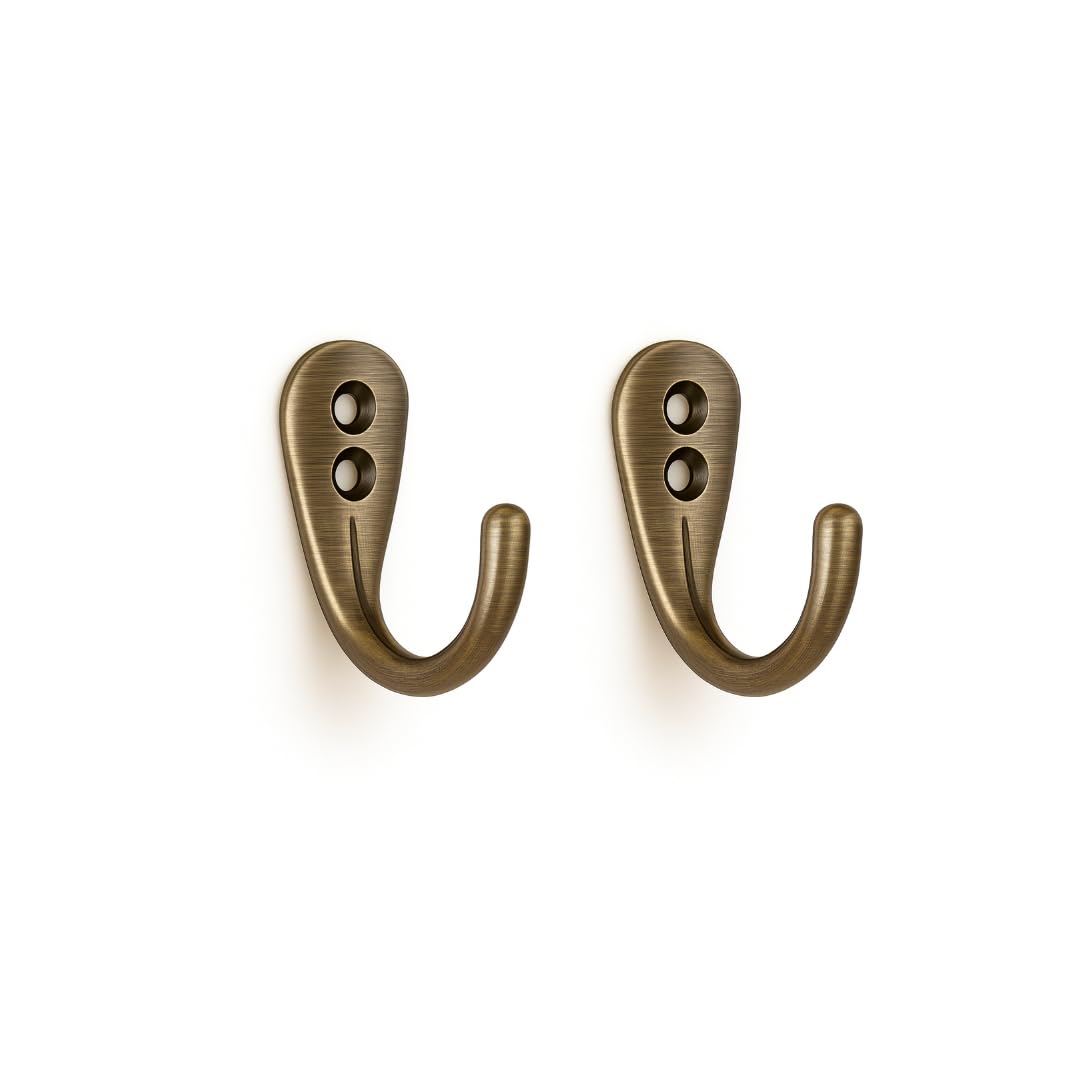 Colornest 2 Pcs Premium Wall Hook – Antique Brass Finish | Heavy Duty Metal Hook for Hanging Coats, Bags, Towels & More-image-12