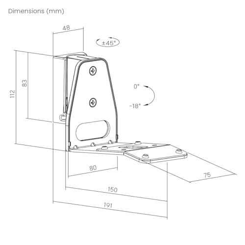 Soporte de pared para altavoces blanco reclinable my wall HS41WL orientable 5