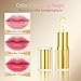 MooGlamor Clear Lipstick Color Changing Gold Foil Lipsticks with Transferproof and Retractable Pink Moisturizing Jelly Lip Stick for Women and Gift (1 Pcs)