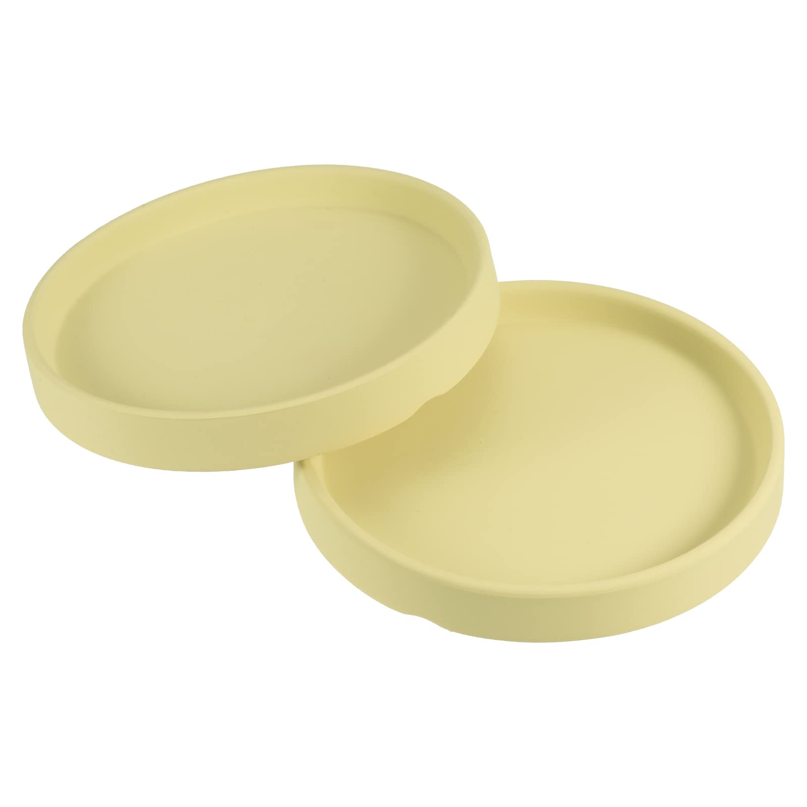 PATIKIL Plant Pot Saucers 4.5 Inch, 2 Pack Ceramic Round Flower Drip Tray for Indoor Outdoor, Chartreuse