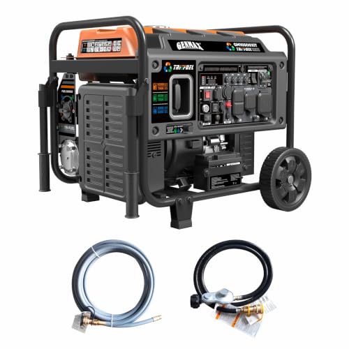 Image of GENMAX 10500 Peak Watt Tri Fuel Open Frame Inverter Generator,with ATS,CO Sensor,digital display and 50A,Ideal for Home backup,contruction site and RV Camping (GM10500XiT)