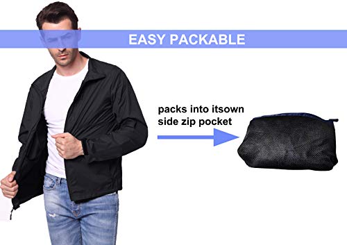 Trailside Supply Co. (F) CLOMRJ005-X-LARGE-JET BLACK Mens Windbreaker Jackets Lightweight Packable Jacket,Windproof And Dustproof Black Size X-Large thumb #6