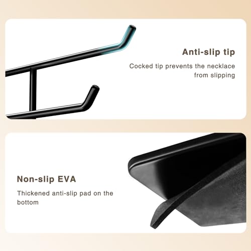 Necklace Stand: Black Metal Necklace Organizer for Home Decor3