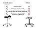 Grace&Grace Professional Saddle Stool with Wheels, Hydraulic Ergonomic Saddle Chair with Heavy Duty Metal Base for Clinic Dentist Spa Massage Salons Studio (Black)