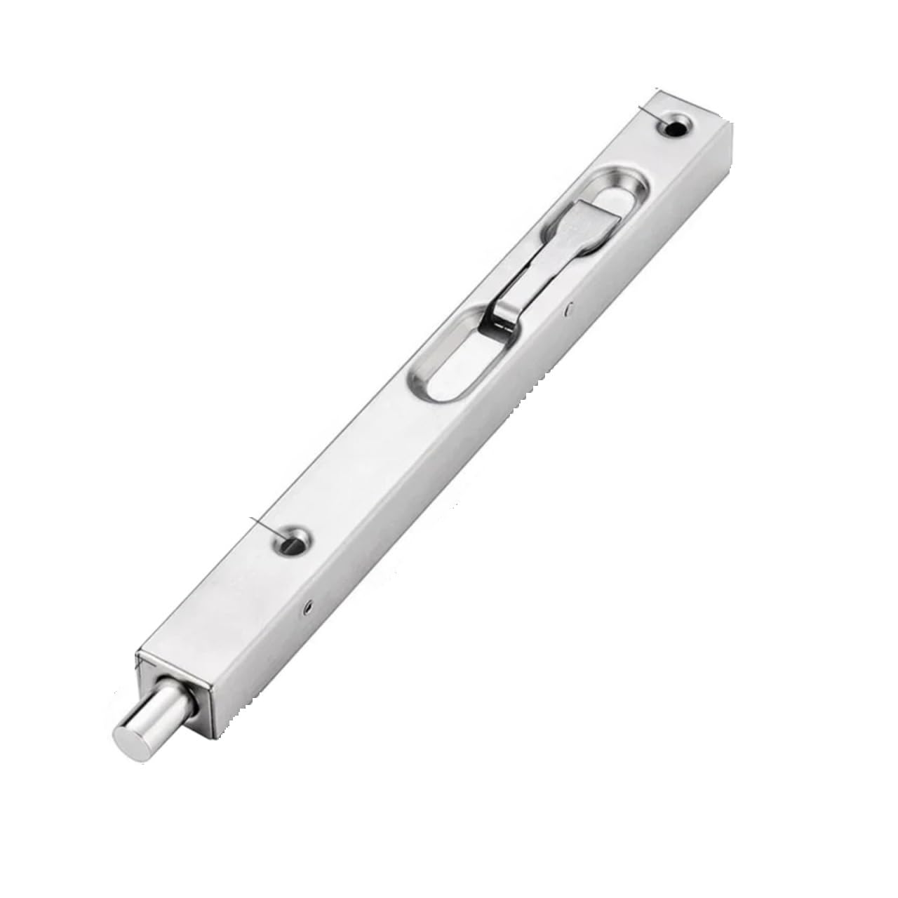 Ayztantine Silvery-8Inch Door Flush Bolt Latch Lock Concealed Door Stainless Steel Flush Bolt Concealed Door Latch Hidden Anti Theft Insert Lock For Double Wooden Doors Security Hardware For Bedroom, Bathroom(Silvery-8Inch)