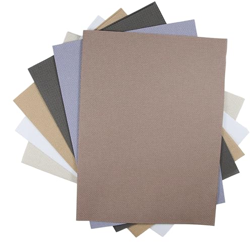 Image of KCS 6 pc of 12 inch x 18 inch (30cmx45cm) Counted Cotton Aida Cloth Cross Stitch Fabric (14CT-F)