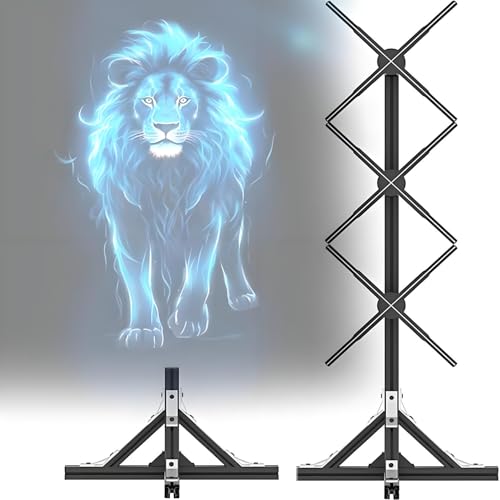 DPLXFPP Ventilador Holográfico 3D, Proyector Holográfico 3D 1730 Cm, Pantalla Publicitaria Interactiva 3 Ventiladores 48,7 Cm para Publicidad Impactante con Bluetooth, Aplicación Y Control Remoto