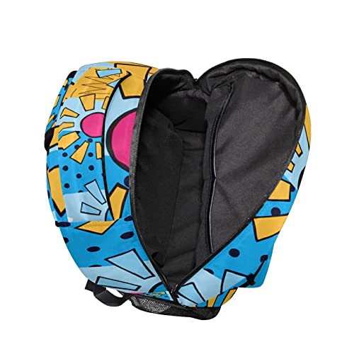 Sac à dos dessin animé avec imprimé soleil et pois géométriques - 6