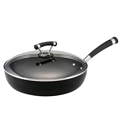 Circulon Contempo Hard-Anodized Nonstick 12-Inch Covered Deep Skillet, Black