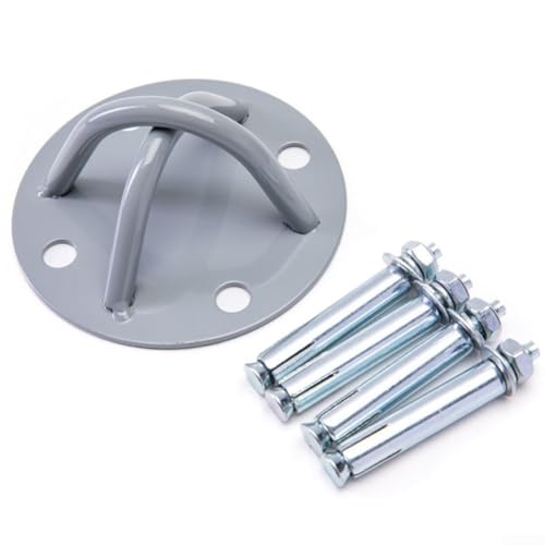Anclaje de pared de metal resistente para gimnasio y fitness, montaje en suspensión con 4 agujeros para un apoyo fiable del ejercicio