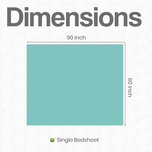 Image of FRESH FROM LOOM Microfiber Solid Plain 240 TC Single Size Bedsheet Set - Soft & Anti Fade, 1 Pillow Covers Included (Size- 60x90 inch | Aqua| Solid)