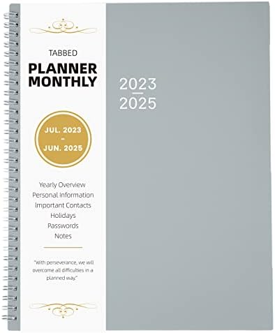 Monthly Planner 2023-2025 - 24 Monthly Planner, 9 x 11 Inch, JULY 2023 to JUNE 2025, Monthly Calendar Planner With Tabs, Ample Writing Blocks, Good for School, Home and Office Planning