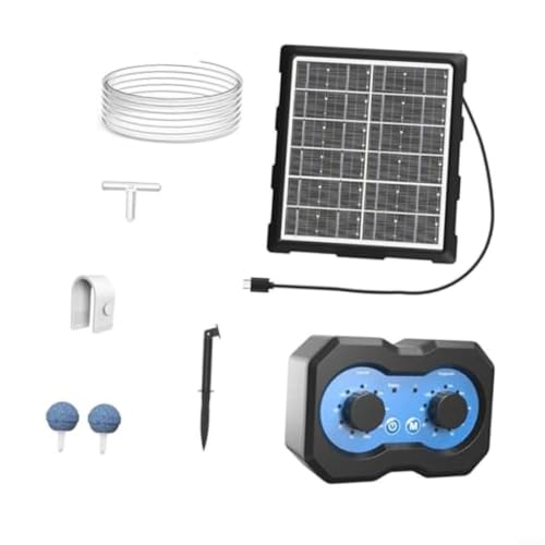 Image of Crabop Aquarium Air Pump with Timer, 6V/3W Air Pump Kit for Battery Backup, IP65 Waterproof Adjustable Oxygenator for Garden Ponds