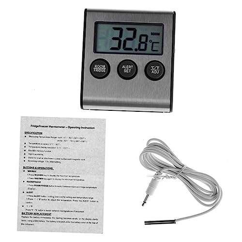 Termómetro digital para refrigerador PRETYZOOM con alarma de temperatura y pantalla LED