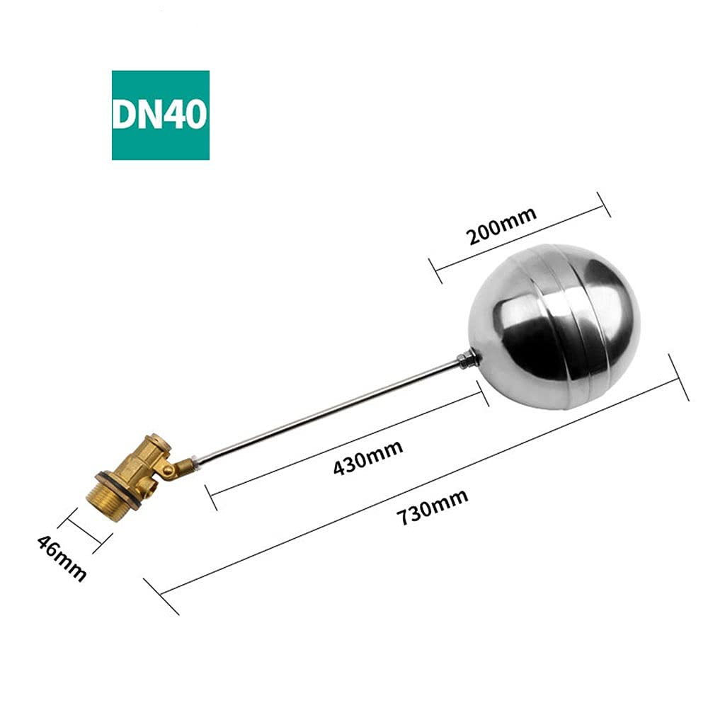 Zawór pływakowy, zawór z kurkiem kulowym, 1 szt. 1/2" 3/4" 1" 2" Mosiężny prostą wtyczką (1,5 cala Dn40)