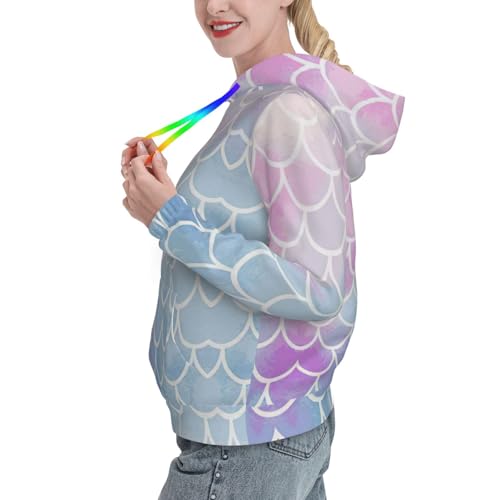 Sweat à capuche sirène imprimé écailles graphiques et coupe douce - 2