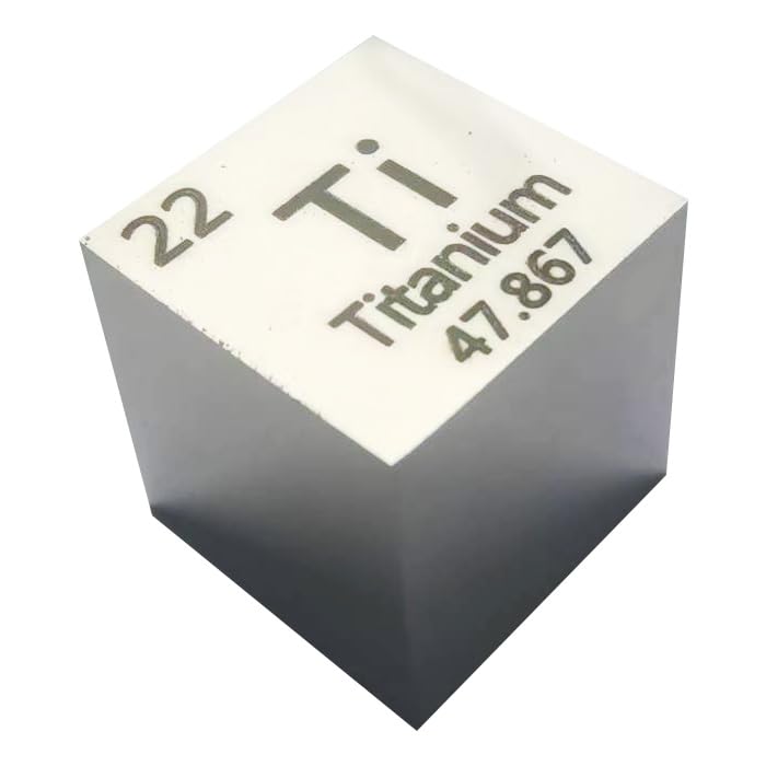 Image of Generic 99.6% High-Purity Titanium Cube, 10mm, 25.4mm, 38.1mm, Lightweight Metal Cube for Sample, Element Collection, Processing, Teaching, Industrial Use