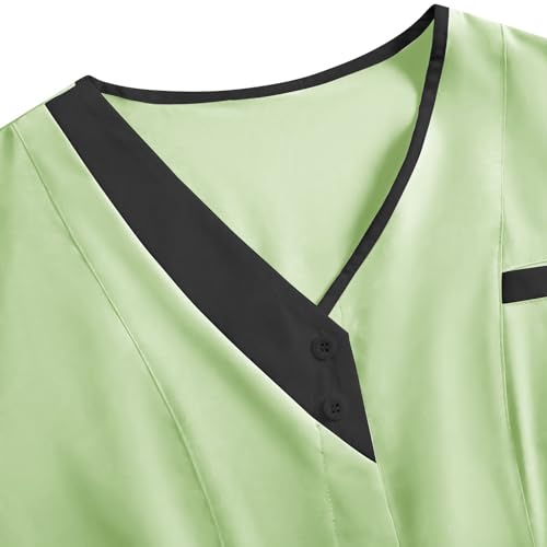 Image of 2026 Scrub for Cleaning Jobs Uniform, Multi Pockets Scrubs for Women Sets, V-Neck Top & Straight Leg Pants Scrubs Set