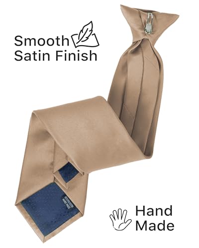 Image of boxed-gifts Clip on Ties for Men - Premium Black Solid Color Clip on Tie