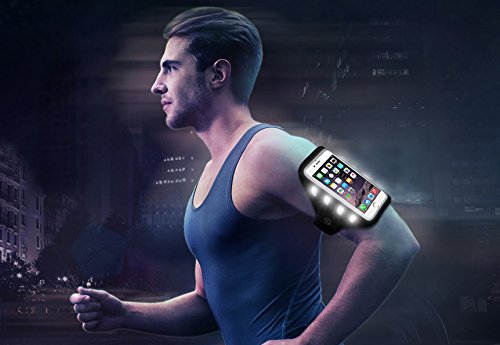 LightupU LUH01 Running Phone Holder With Built-In LED Light Phone Holder for Running Walking, Jogging, Hiking - Image 2