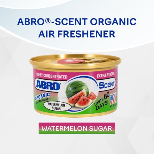 Image of ABRO Car Air Fresheners: Canned, Spill Proof Airfreshener for Home, Office, or Car Accessories Interior, Lasts Up to 60 Days - 3 Pack Watermelon Sugar