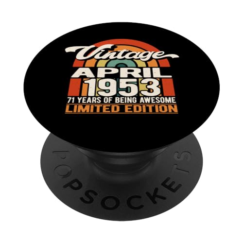 71 años de ser impresionante vintage abril 1953 - 71 cumpleaños PopSockets PopGrip Intercambiable